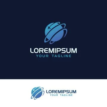 Globe with star Business vector logo template in blue Illustrazione stock