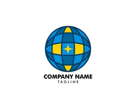Globe with Star Logo Template Illustration Design Stock Illustration