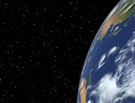 Globe in Starry Sky Pacific Rim Stock Illustration