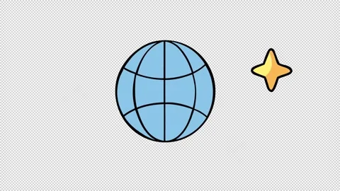 Globe with stars. Animation of Planet Earth in outer space. Cartoon Stock Footage 325972750