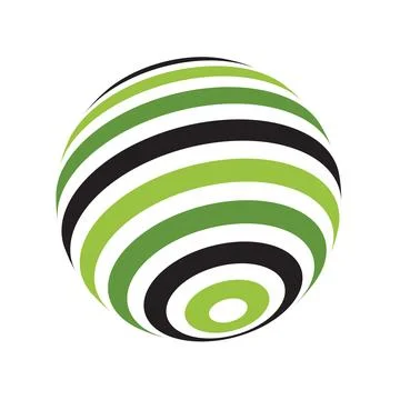 Globe surrounded by a green circle. Ready logo Illustrazione stock