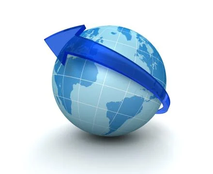 Globe surrounding arrow concept   3d illustration Stock Illustration