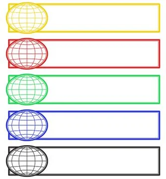Globe symbol banner set Stock Illustration