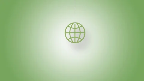 Globe Symbol in Green Hanged with String On Green Background in 4K Resolution Stock Footage 125930065