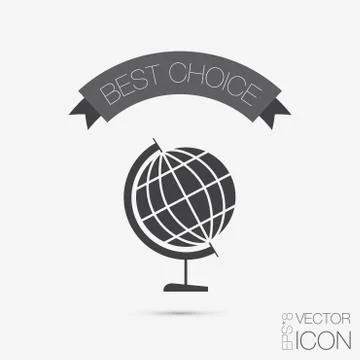Globe. symbol icon geography , the study of the world and the countries on th Stock Illustration