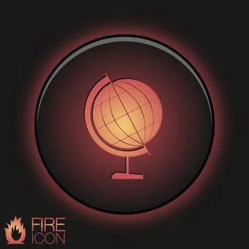 Globe. symbol icon geography , the study of the world and the countries on th Stock Illustration