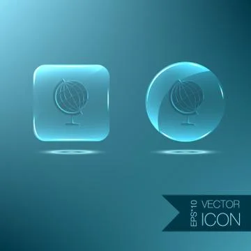 Globe. symbol icon geography , the study of the world and the countries on th Stock Illustration