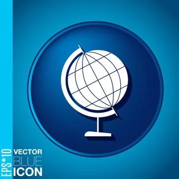 Globe. symbol icon geography , the study of the world and the countries on th Stock Illustration