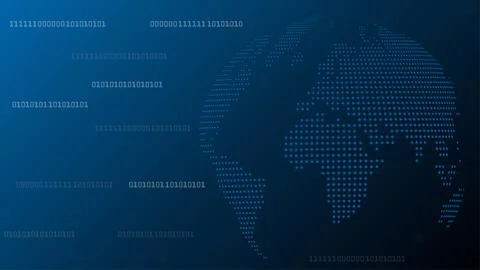 Globe, technology, dots, background, world map, globe Stock Illustration