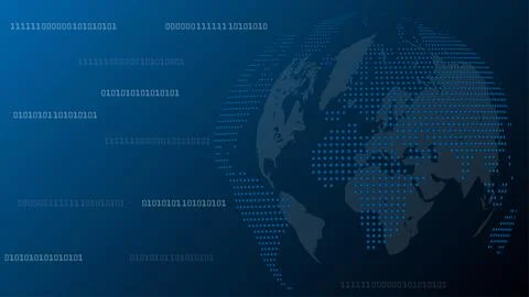 Globe, technology, dots, background, world map, globe Stock Illustration