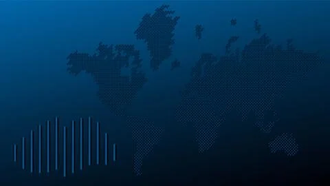 Globe, technology, dots, background, world map, globe Stock Illustration