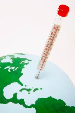 Globe with thermometer; Edmonton, Alberta, Canada Stock Photos