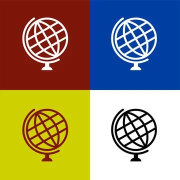 Globe thin icon vector illustration symbol Isolated template. 스톡 일러스트