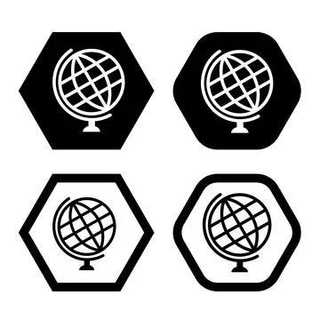 Globe thin icon vector illustration symbol Isolated template. 스톡 일러스트