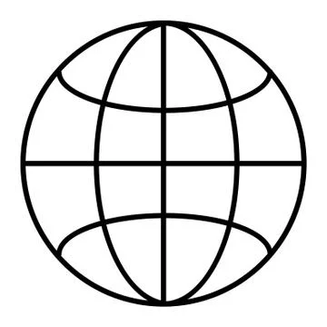 Globe thin line icon. World vector illustration isolated on white. Web outline Stock Illustration