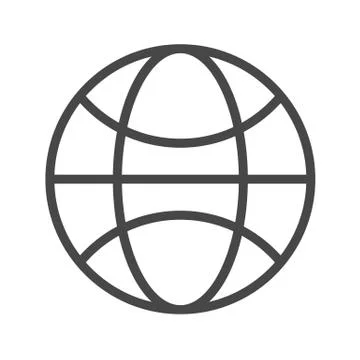 Globe Thin Line Vector Icon Stock Illustration