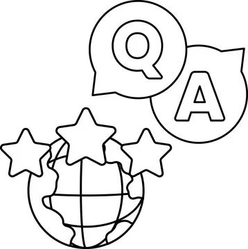 A globe with three stars and a question mark Stock Illustration