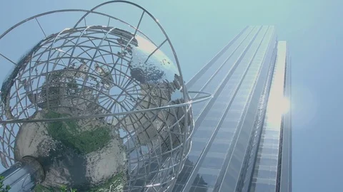 Globe at the Time Warner Centre in Manhattan  Video stock 79849888