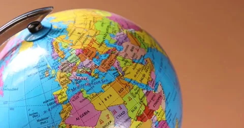 Globe turning close up, the isolated background Stock Footage 134839455