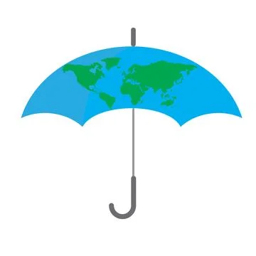 Globe umbrella Stock Illustration