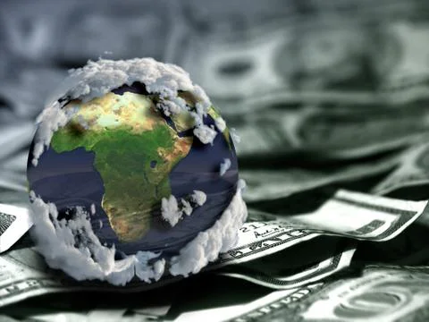 Globe on US dollars Stock Illustration