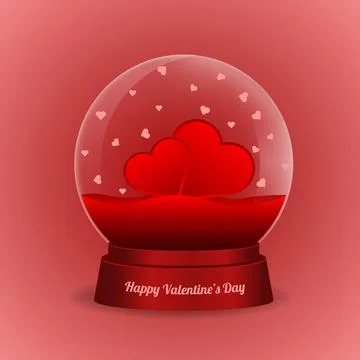 Globe Valentines Day 2 Stock Illustration