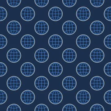 Globe vector concept round line seamless pattern Illustrazione stock