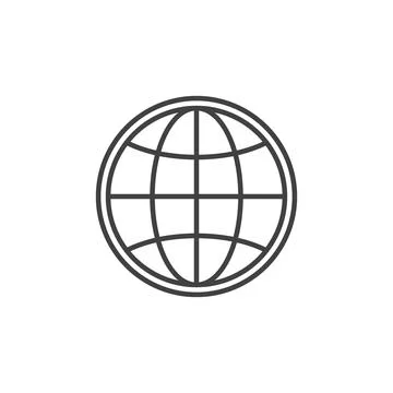 Globe vector concept round outline icon or sign Stock Illustration