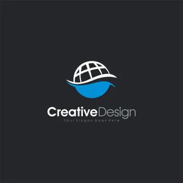 Globe Vector Icon Water Logo Abstract Logo Icon Business Template Stock Illustration