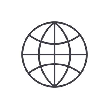 Globe vector line icon, sign, illustration on background, editable strokes 스톡 일러스트