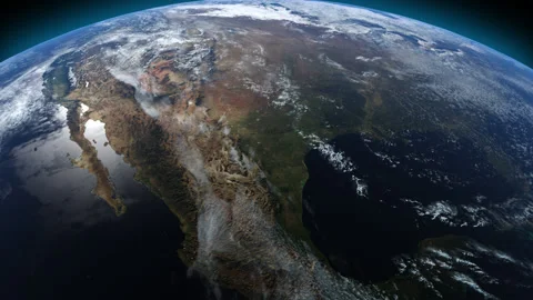 Globe view from space . easy camera zooming around south america . space conc Stock Footage 168570530