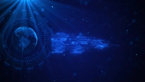 Globe virtual planet Earth. Digital technology cyberspace earth planet. Hologram Stock Footage 312026975