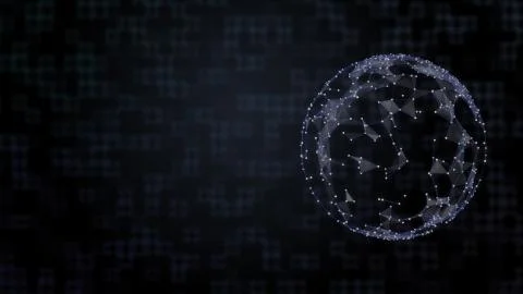 Globe virtual projection of plexus pattern over squared background. Illustrazione stock