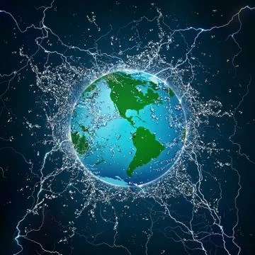 Globe in Water Illustrazione stock