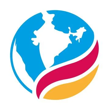 Globe Wave World Logo Design Global Business Vector. Illustrazione stock