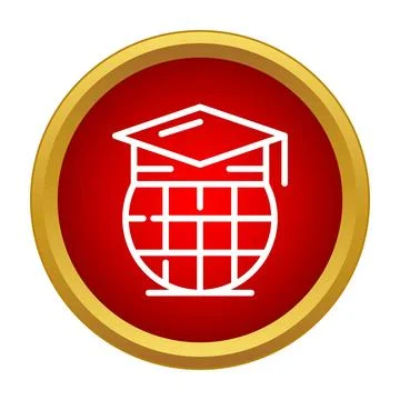 Globe wearing graduation cap symbolizing global education Stock Illustration