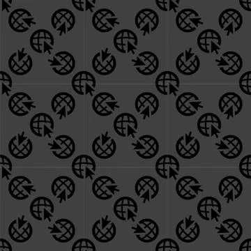 Globe web icon. flat design. Seamless pattern. Illustrazione stock
