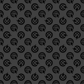 Globe web icon. flat design. Seamless pattern. Illustrazione stock