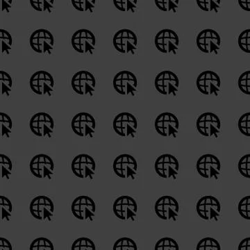 Globe web icon. flat design. Seamless pattern. Stock Illustration