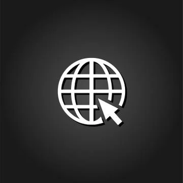Globe web icon flat Stock Illustration