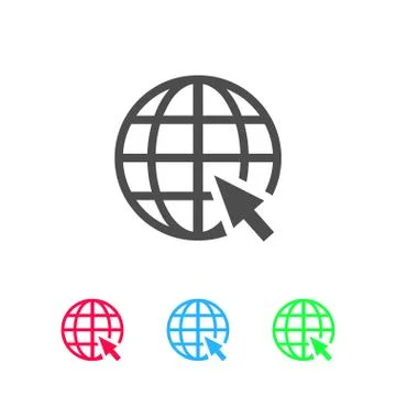 Globe web icon flat Stock Illustration