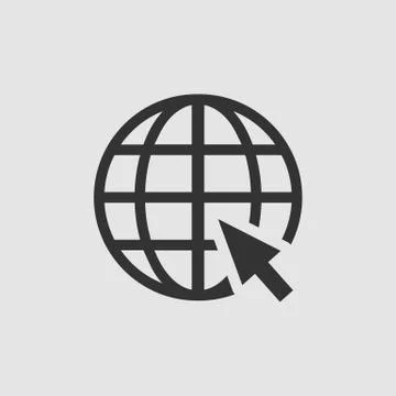 Globe web icon flat Stock Illustration
