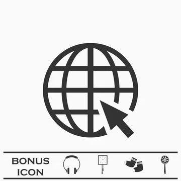 Globe web icon flat Stock Illustration