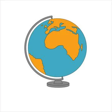 Globe on white background. Flat vector illustration Stock Illustration