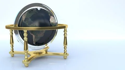 Globe on white background Illustrazione stock