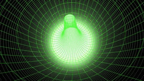 Globe wireframe. Green wave lines were used to create a vector digital illu.. Stock Photos