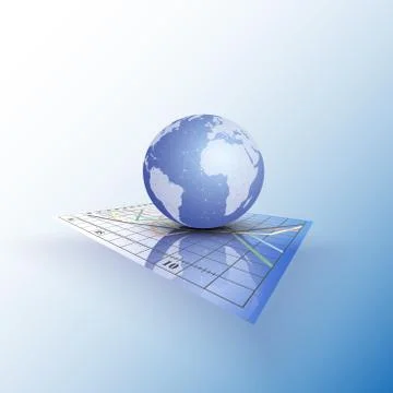 Globe world on the chart. Abstract vector illustration Stock Illustration