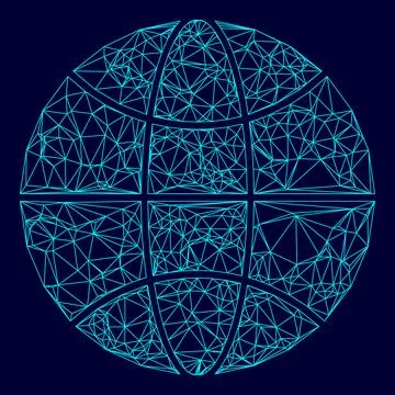 Globe world concept low poly triangulation triangulated polygonal electric cy Stock Illustration