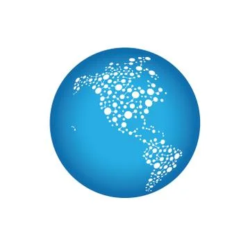 Globe World connections map network americas Stock Illustration