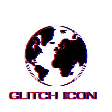 Globe world icon flat Stock Illustration